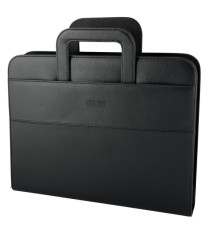 Portablocco - similpelle - c/anelli - nero - 28,5x36 cm - City Time