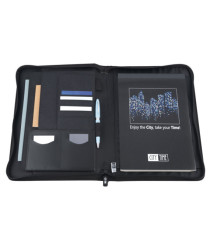 Portablocco Dual - tessuto - blu - A4 - City Time