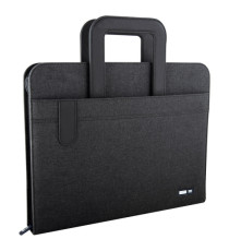 Portablocco Flap - con manici - tessuto - nero - A4 - City Time