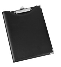 Portablocco in similpelle con tasca - nero - 24 x 31cm - Lebez