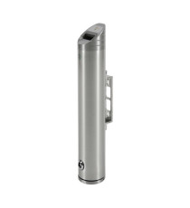 Portacenere murale - da esterno - diametro 10 cm - H 48 cm - acciaio inox
