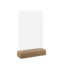 Portadepliant -  verticale - con base in legno - 10,5 x 15 cm - acrilico - Lebez