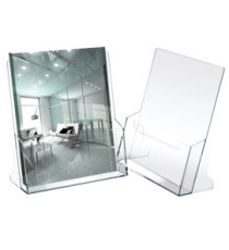 Portadepliant - 23 x 25,5 x 3 cm - plastica - trasparente - Lebez