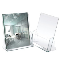 Portadepliant - 23 x 25,5 x 3 cm - plastica - trasparente - Lebez
