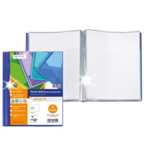 Portalistini Asso TI - personalizzabile - PP liscio - 15 x 21 cm - 80 buste -  blu - Sei Rota