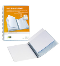 Portalistini personalizzabile Uno Spiro TI - con spirale - 22x30 cm - 10 buste - blu - Sei Rota