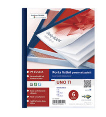 Portalistini personalizzabile Uno TI - 22 x 30 cm - 6 buste - blu - Sei Rota