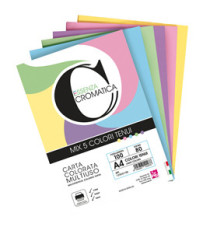 Risma carta Cromatica - A4 - 160 gr - colori assortiti tenui - 100 fogli - CWR