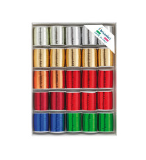 Rocche di nastro 6870 - colori assortiti metal - 10 mm x 10 mt - colori assortiti - Brizzolari - conf. 25 pezzi
