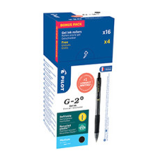Roller gel a scatto G 2 - punta 0,7mm  - nero - Pilot - conf. 16 + 4 pezzi