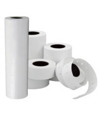 Rotolo 1000 etichette art.165 - 21x12 mm - permanente - bianco - Lebez - conf. 10 rotoli