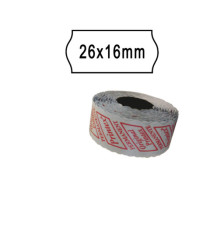 Rotolo da 1000 etichette a onda per Printex Smart 16/2616 e Z Maxi 6/2616 - 26x16 mm - adesivo removibile - bianco - Pri