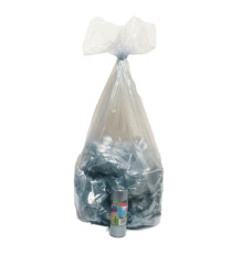 Sacchi - 70 x 110 cm - 110 L - 22 micron - MDPE/HDPE - azzurro trasparente - Rolsac - conf. 10 pezzi