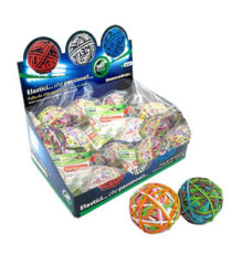 Rubberball - diametro 5 cm - colori assortiti - Lebez - display da 15 sfere di elastici