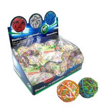 Rubberball - diametro 5 cm - colori assortiti - Lebez - display da 15 sfere di elastici