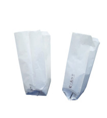 Sacchetti - carta kraft - 15 x 30 cm - soffietti laterali 11 cm - bianco - Favorit - conf. 100 pezzi