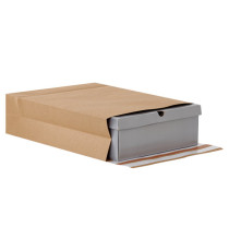 Sacchetti a fondo quadro E-Green - 40 x 50 x 10 + 10 cm - carta kraft - avana - Bong Packaging - conf. 100 pezzi
