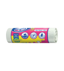 Sacchi per immondizia - 70x110 cm - 120 L - 16 micron - bianco - Logex Professional - rotolo da 10 sacchetti