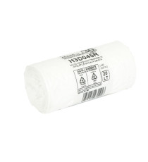 Sacco rifiuti - HDPE - 45 x 55 cm - 20 L - 15my - bianco - Bio Extrusion - conf. 30 pezzi