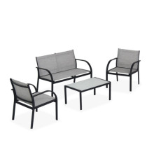 Salotto Ankara - nero/grigio - Garden Friend - set 4 elementi