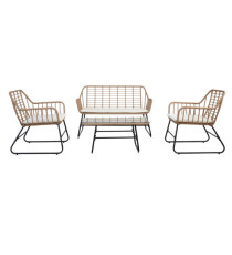 Salotto Cebu - polyrattan naturale - Garden Friend - set 4 elementi