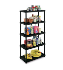 Scaffale 4080/5 - 5 ripiani - 80 x 40 x 173,4 cm - PPL - nero - Terry