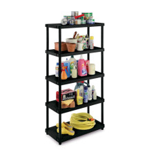 Scaffale 4080/5 - 5 ripiani - 80 x 40 x 173,4 cm - PPL - nero - Terry