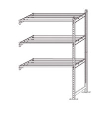 Scaffale Rang'Eco 300 - modulo aggiunta - 3 ripiani - portata ripiano 300 kg - 100 x 60 x 200 cm - acciaio - grigio/blu