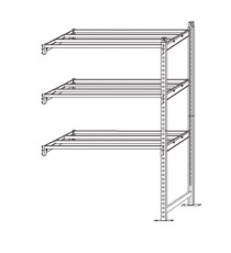 Scaffale Rang'Eco 300 - modulo aggiunta - 3 ripiani - portata ripiano 300 kg - 100 x 60 x 200 cm - acciaio - grigio/blu