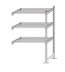 Scaffale Rang'Eco180 - modulo aggiunta - 5 ripiani - portata ripiano 180 kg - 100 x 35 x 200 cm - acciaio - grigio/blu -