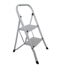 Scaletta Dalì - 2 gradini - acciaio verniciato - grigio chiaro - Marchetti