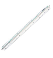 Scalimetro Isoteck - 30cm - per catasto - scale 1:500-1000-1250-1500-2000-2500 - Arda