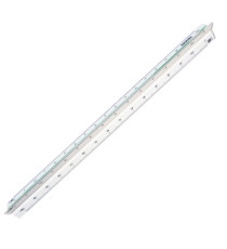 Scalimetro Isoteck - 30cm - per catasto - scale 1:500-1000-1250-1500-2000-2500 - Arda