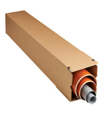 Scatola a tubo Square Box - chiusura strip - 10,5 x 10,5 x 86 cm - cartone microonda - avana - Bong Packaging - conf. 10