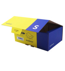 Scatola automontante per ecommerce PICK&Post - L - 40 x 27 x 17 cm - giallo/blu - Blasetti