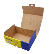 Scatola automontante per ecommerce PICK&Post - M - 36 x 24 x 12 cm - giallo/blu - Blasetti