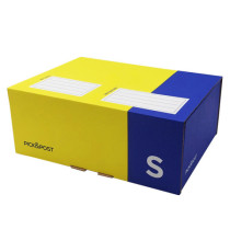 Scatola automontante per ecommerce PICK&Post - S - 26 x 19 x 10 cm - giallo/blu - Blasetti