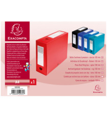 Scatola per archivio box - con bottone - 25 x 33 cm - dorso 10 cm - rosso - Exacompta