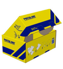 Scatola spedizioni Postal Box - L - 40 x 27 x 17 cm - giallo/blu - Blasetti
