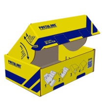 Scatola spedizioni Postal Box - M - 36 x 24 x 12 cm - giallo/blu - Blasetti