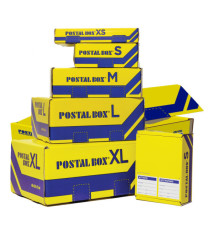 Scatola spedizioni Postal Box - S - 26 x 19 x 10 cm - giallo/blu - Blasetti