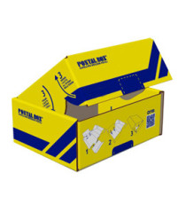 Scatola spedizioni Postal Box - XL - 48 x 30 x 21 cm - giallo/blu - Blasetti