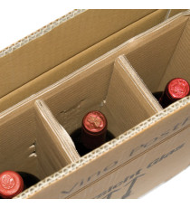 Scatola Wine Pack - 3 bottiglie - 30,5 x 10,8 x 36,8 cm - cartone doppia onda - avana - Bong Packaging - conf. 10 pezzi