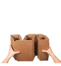 Scatola Wine Pack - 4 bottiglie - 21,2 x 20,4 x 36,8 cm - cartone doppia onda - avana - Bong Packaging - conf. 10 pezzi