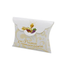 Scatolina portaconfetti - Comunione - carta - 10 x 8 x 3 cm - Big Party - conf.25 pezzi