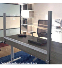Schermo protettivo - da scrivania - con morsetto in alluminio - 60 x 102 cm - Studio T
