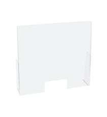 Schermo protettivo da banco - con feritoia - 60 x 80 cm - PET - Lebez
