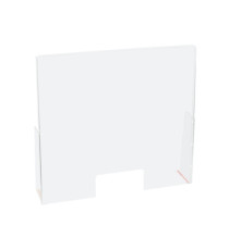 Schermo protettivo da banco - con feritoia - 60 x 80 cm - PET - Lebez