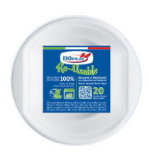 Scodella riutilizzabile - rotonda - diametro 17 cm - 630 ml - PS reuse - bianco - Dopla - conf. 20 pezzi