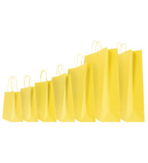 Shopper Twisted - maniglie cordino - 45 x 15 x 50 cm - carta kraft - giallo - Mainetti Bags - conf. 25 pezzi